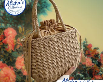 Bolsa de mão boho de palha - Bolsa de praia feminina em rattan trançado, bolsa retrô para férias de verão, bolsa pequena de cesta para viagens e compras | Presente
