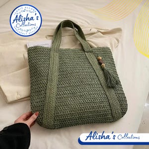 Boho Tragetasche, Schultertasche aus gewebtem Stroh, große Sommer-Strandtasche, Boho Alltags-Tasche, einzigartiges Geschenk für sie, Geburtstagsgeschenk, 3-farbig, am besten