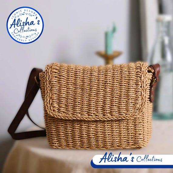 Elegant Hand Woven Straw Crossbody Bag: Versatile Fashion Handbag for Women, Perfect for Beach or Everyday Use | Valentine's Day Gift