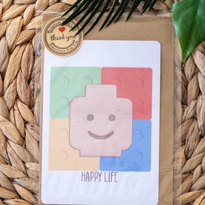 Carte Happy Life- Bonhomme en brique