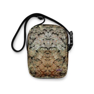 NW Nugz “Bud Face” and “Green Buds” Utility crossbody bag. Photo-Mosaic Dry-Flower Art