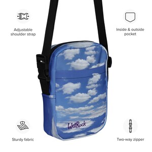 Borsa a tracolla unisex piccola con logo Blue-Sky "Wet Rock".