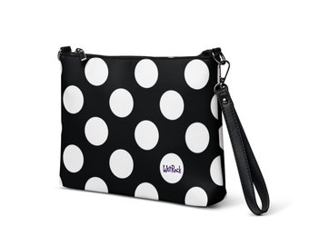 White Dots Crossbody bag purse satchel fashion statement stand out