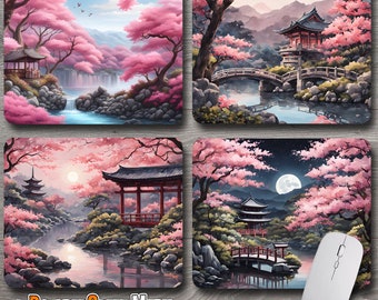 SAKURA Japanese Cherry Blossoms - Mousepad / PC Mouse Pad Mat - Home Office GIFT