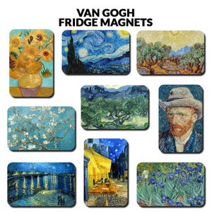 Van Gogh Famous Paintings Starry Night Sunflowers Portrait Irises Rhone Olive Trees ~ FRIDGE MAGNET 2.25" x 3.25" Art Lover Novelty Gift