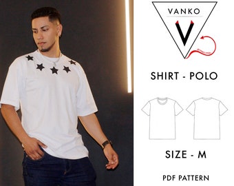 Pattern / Modern Polo Mold / size M / PDF sewing pattern / man / pattern