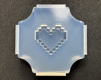 22mm Pixel Heart Silicone Mold for Resin / UV Resin Only / Industrial Mold Origin / HandmadeLaboJapan