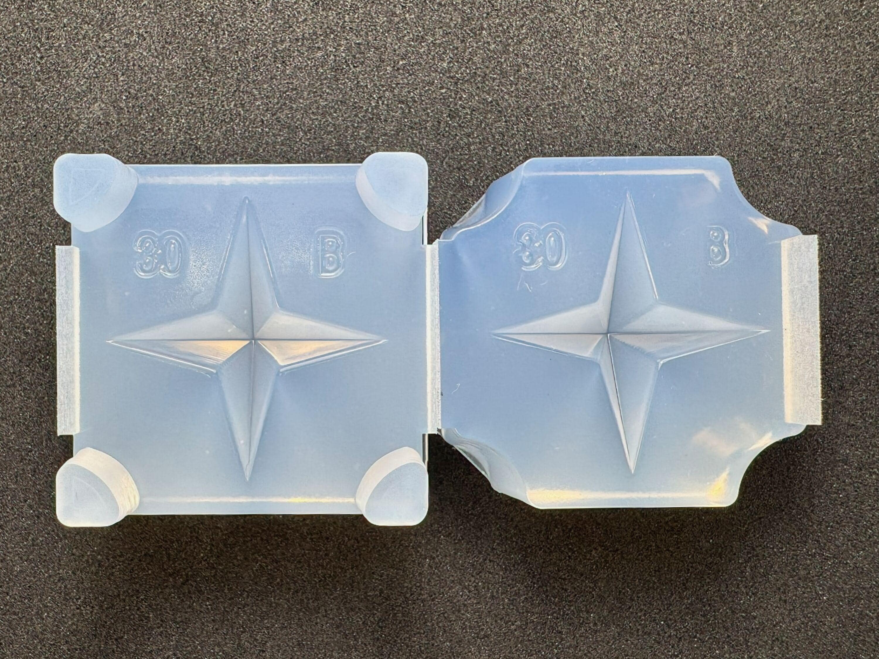 立体四芒星モールドB レジン用モールド／3D Four-Point Star Silicone