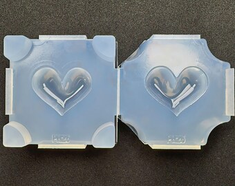 Molde de corazón regordete / Molde de resina 3D con forma de corazón / Para resina UV / Molde de origen industrial / HandmadeLaboJapan