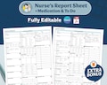 ICU Nurse Report Sheet: Editable Med-Surg Patient Report (Canva & PDF) product logo