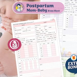 Hojas de informe del cerebro de la enfermera de la madre y del bebé, informe del turno de entrega Hojas de informe de la enfermera del RN LPN del pareado del bebé de la mamá Bastante estacionario
