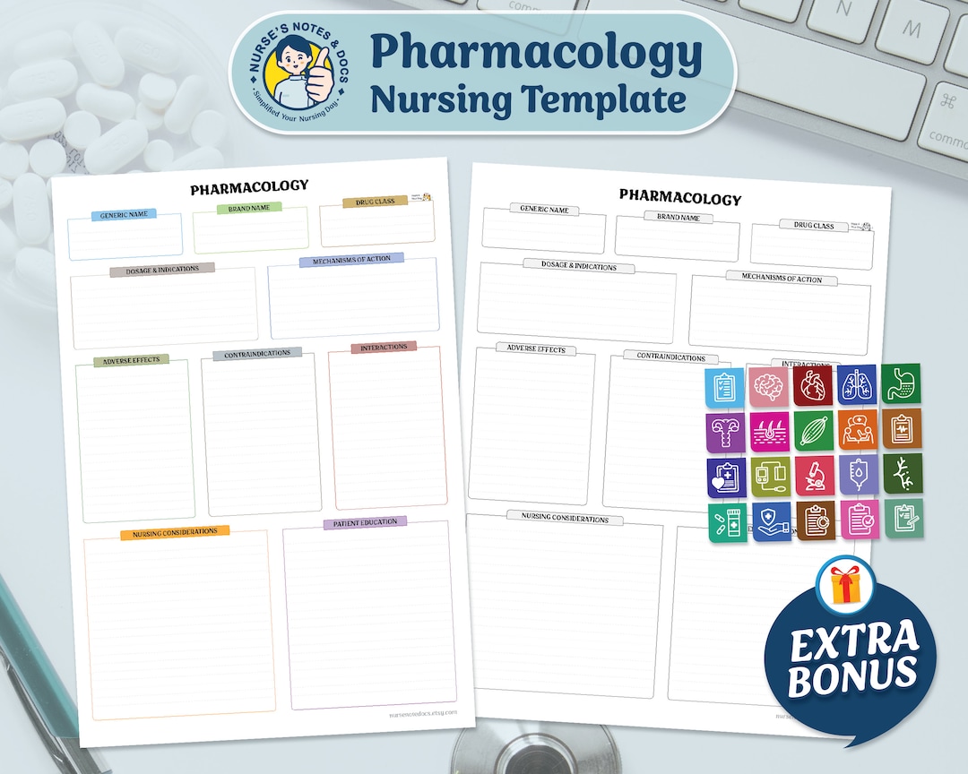 Fillable Nursing Pharmacology Template - Printable Drug Card Notes ...