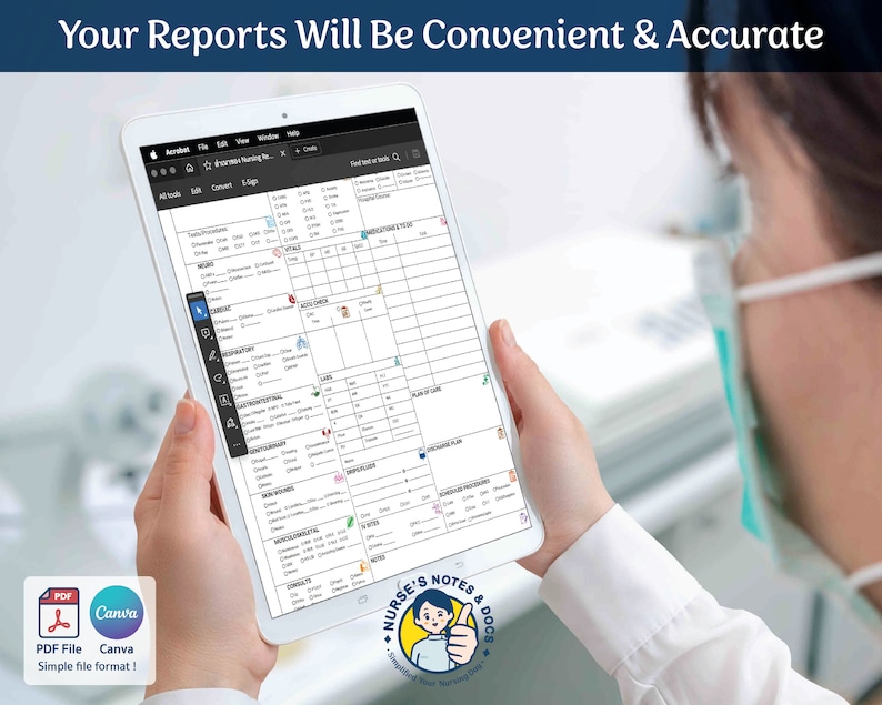 Editable ICU Nurse Report Sheet Med Surg, Nursing Report Sheet Nurse Brain New Grad, Report Sheet RN Patient Report W/ Meds, Canva & PDF