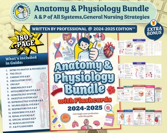 Anatomy and Physiology Bundle - Study Guide and Flashcards (PDF Download)