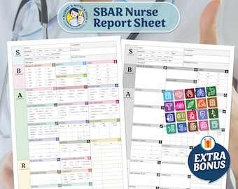 SBAR Nurse Report Sheet: Med Surg, ICU, RN Nursing (A4) (Digital Download)