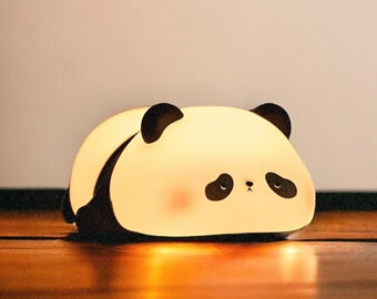 Adorable Chubby Panda Night Light, Best Birthday Gift For Kids, Funny Squishy Cartoon Desk Light, Cutest Children's Bedroom Decoration