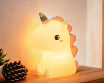 Cute Unicorn Night Light For Kids, Squishy Bedroom Lamp, Best Gift For Children, Cartoon Animal Decor, Bedside Lamp, Perfect Birthday Gift