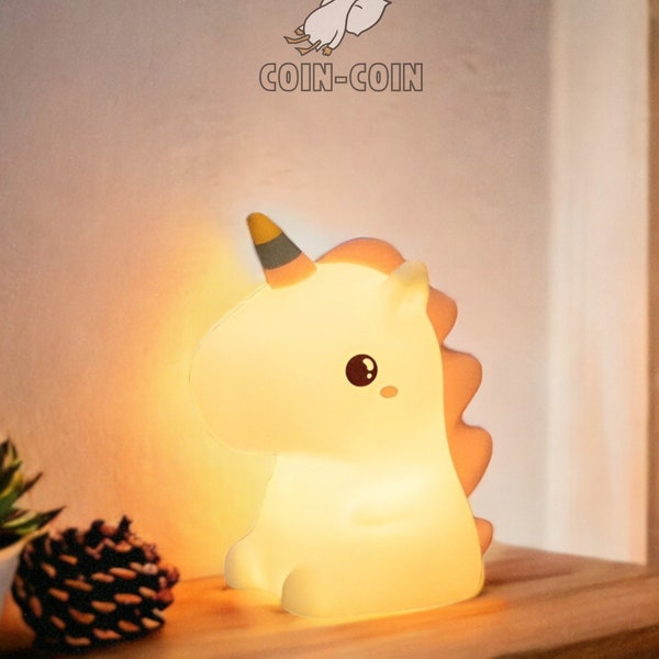 Cute Unicorn Night Light For Kids, Squishy Bedroom Lamp, Best Gift For Children, Cartoon Animal Decor, Bedside Lamp, Perfect Birthday Gift