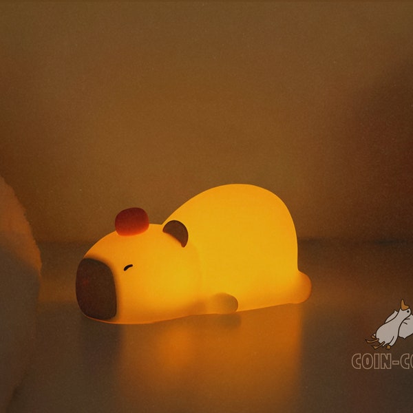 Cute Laying Capybara Night Light, Funny Cartoon Desk Night Light, Rechargeable Bedside Lamp, Children's Bedroom Decor, Best Gift For Kids