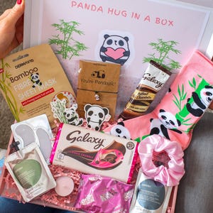 PANDA HUG | Hug In A Box, Pink Letterbox Gift, Pick Me Up, Cute Panda Gift, Thinking Of You, Birthday Panda Gift, Panda Stocking Filler