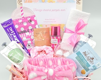TWEENS AND TEENS Pink Pamper Box | Party Gift, Girls Night, Movie Night, Teenager, Teen Girl, Tween, Sweet 16, Slumber Party Box, Exam Treat