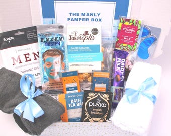 MEN'S CARE PACKAGE | Pamper gift box man, Get Well Soon, Spa box man, Gifts for boyfriend  Gift for dad, Gift for brother, blue man gift