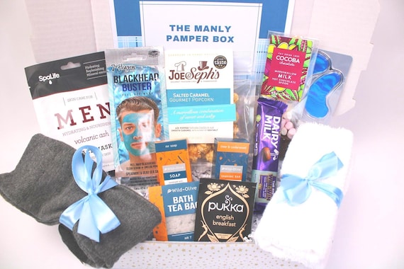 MEN'S CARE PACKAGE | Pamper gift box man, Get Well Soon, Spa box man, Gifts for boyfriend  Gift for dad, Gift for brother, blue man gift