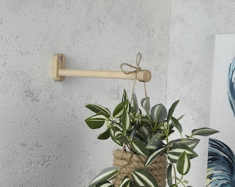 Ash Wood Wall Plant Hanger Bracket: Modern Minimalist Decor