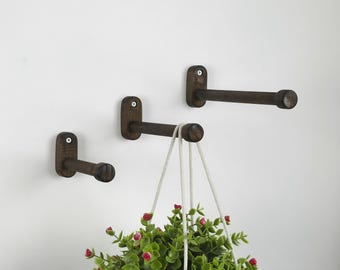 Handmade Ash Wood Plant Hook: Indoor Macrame Hanger, Wall Mount