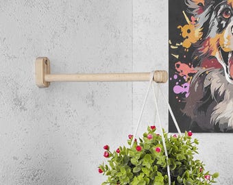 Minimalist Ash Wood Plant Hanger: Space-Saving Wall Bracket