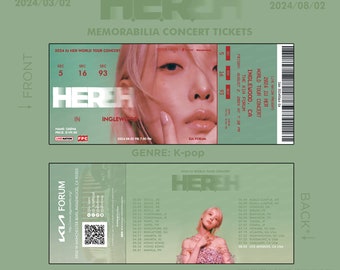 Personalized 2024 IU HER World Tour 2024 Stub Ticket