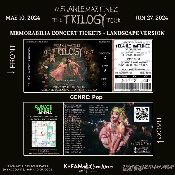 Personalized Melanie Martinez: The Trilogy Tour Stub Ticket