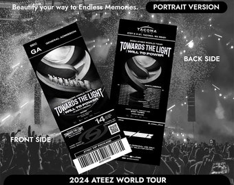 Gepersonaliseerd ATEEZ 2024 World Tour 'Towards The Light: Will To Power'-stubticket