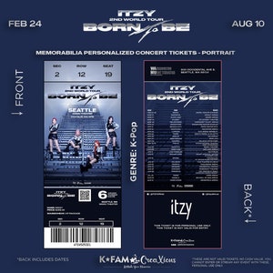 Personalized ITZY 2ND WORLD TOUR 'Born To Be' Stub Ticket