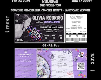 Personalized Olivia Rodrigo GUTS World Tour Stub Ticket