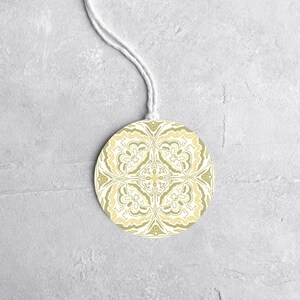 Etiquetas de presente redondas | Etiquetas de presente com padrão verde | Conjunto de 9 etiquetas circulares | Cartões de nota para impressão | 3 designs originais em uma página | Pacote de pacotes