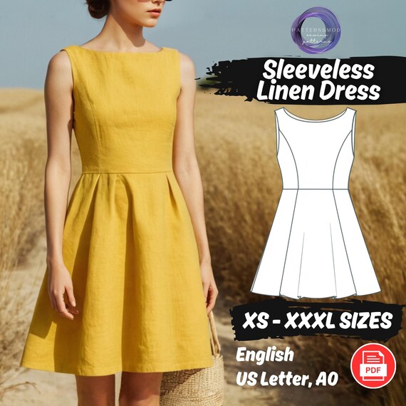 knee length dresses for ladies Ellie pinafore PDF sewing pattern main image 0
