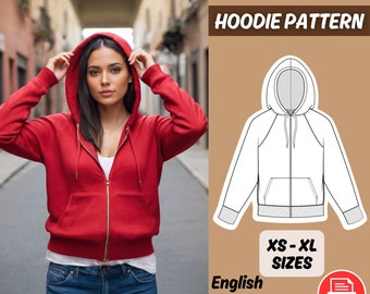 Oversized Hoodie Sewing Pattern Women Hoodie Pattern Loungewear Pattern Sweater PDF Sewing Pattern