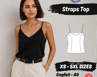 Frauen-Riemen Crop Top Schnittmuster Anfänger freundlich Sommer V-Ausschnitt Shirt