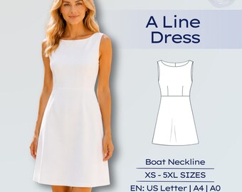 A-Linie Minikleid Schnittmuster Sommerkleid U-Boot-Ausschnitt Anfängerfreundliche Anleitung