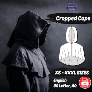 Medieval Hooded Cape Pattern Cosplay Costume Sewing Pattern Fantasy Costume Cloak Pattern Project | Beginner Pattern