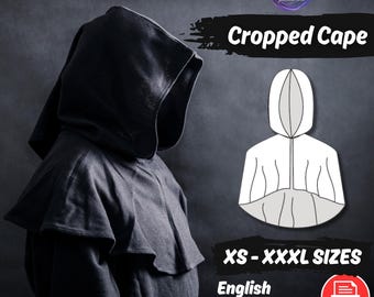 Medieval Hooded Cape Sewing Pattern | Beginner Cosplay Costume for Men PDF Pattern