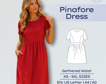 Raffung Kleid Schnittmuster , Sommer Trendy Outfit , Kurzarm Leinen Mini Kleid Anleitung