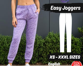 Women Easy Pockets Jogger Sewing Pattern Sport Pants PDF Pattern