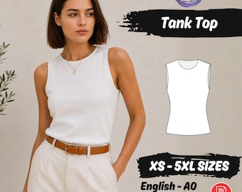 ärmelloses Tank Top Schnittmuster Damen Sommer Basic Shirt Nähen Anleitung