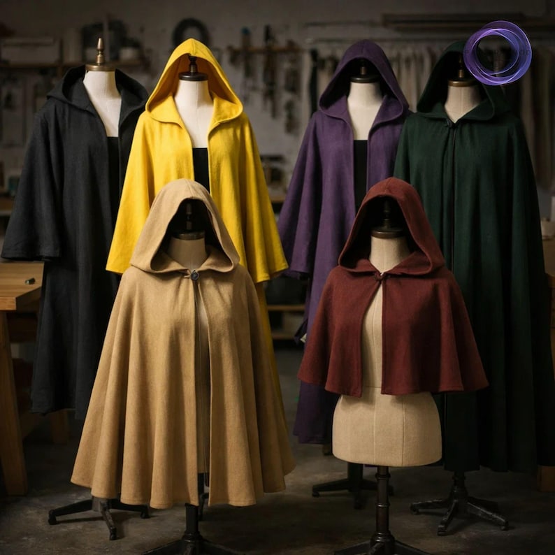 Hooded Cloak Capes Sewing Pattern Bundle, Cosplay Medieval Costume ...