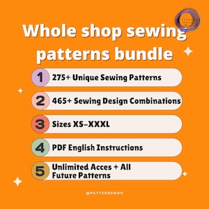Whole Shop Sewing Pattern Bundle, Beginner Friendly Women Sewing Patterns image 5