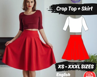 Crop Top and Ruffle Skirt Sewing Pattern Set Cosplay DIY Outfit Tutorial