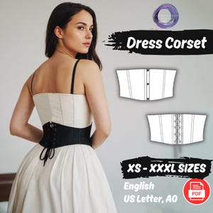 Medieval Renaissance Corset Belt for Dress PDF Sewing Pattern | Underbust Corset Pattern | Cottagecore Bustier Corset Pattern | DIY Corset
