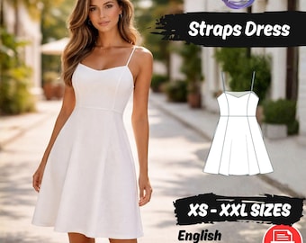Retro Kleid Schnittmuster Frauen Casual Oberhalb Knie Lockeres Kleid Anleitung